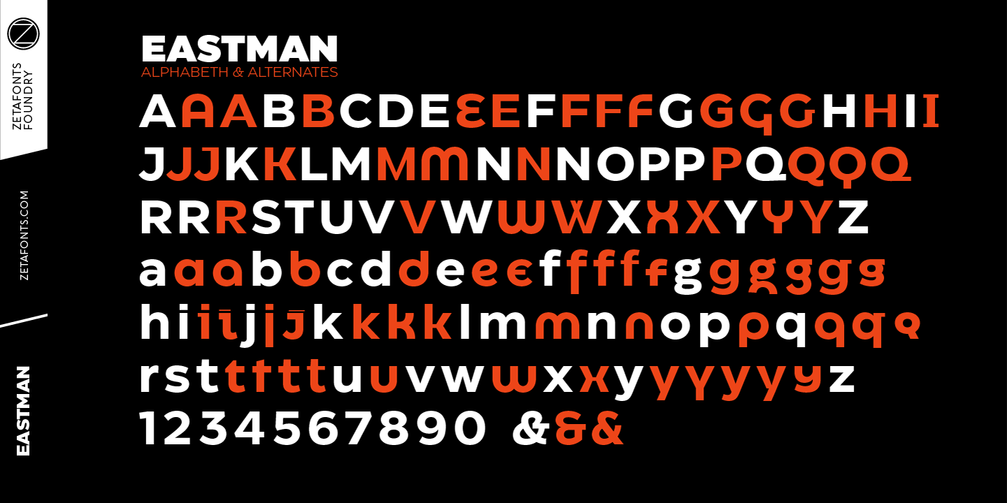 Пример шрифта Eastman Italic